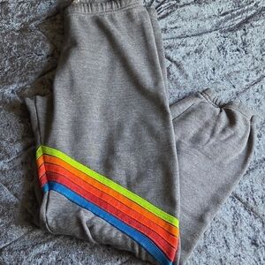 Avaitor Nation Gray Sweatpants with Neon Stripes